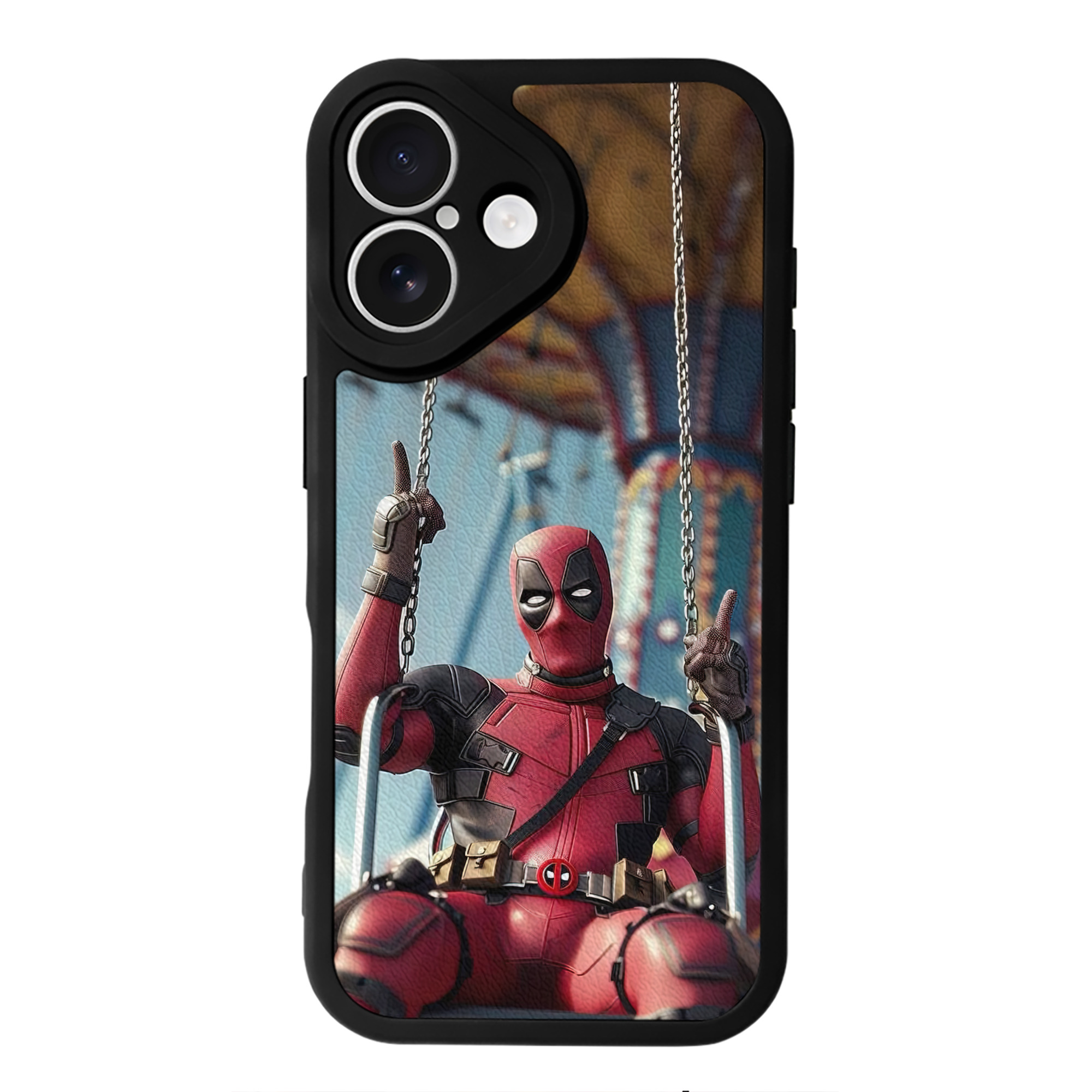 （画像用） Deadpool デッドプール 【iPhone 16シリーズ対応】シリコンスマホケース（レザー調） 材質：シリコン